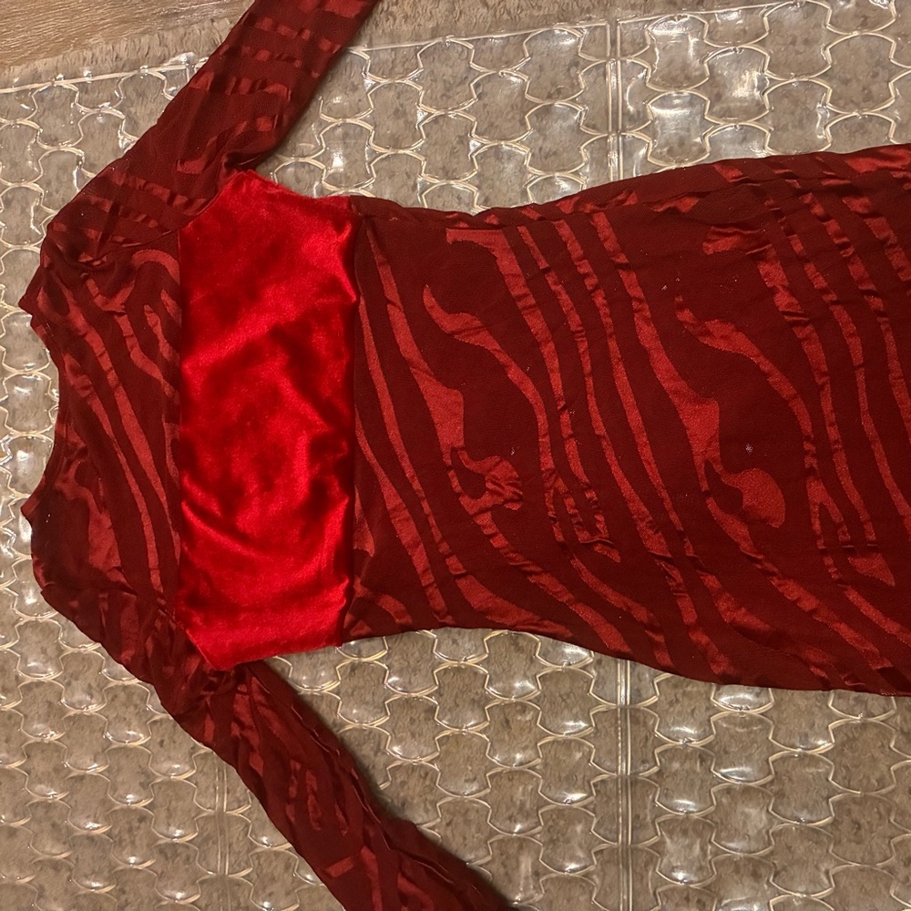 Red Satin Tie-Front Mini Dress
